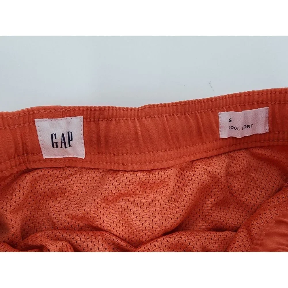 Gap Swim Trunks Men's Small‎ Orange Pool Shorts Lined NWT